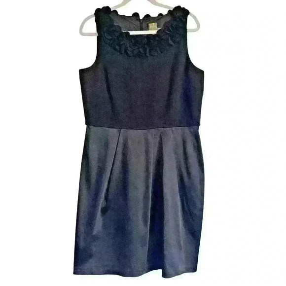 Taylor Sz 14 Sheath Cocktail Dress Ruffled Neckline Holiday Party Cruise‎ - Picture 1 of 12
